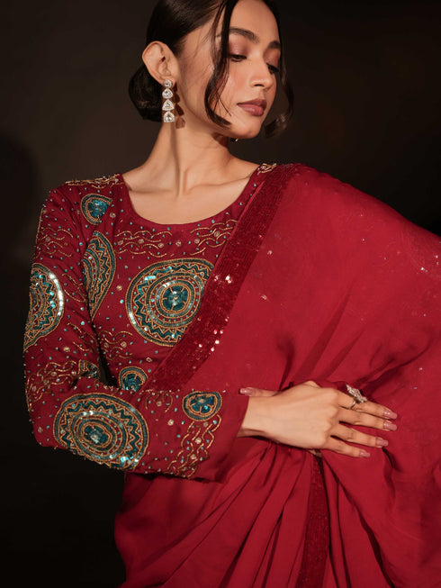 Embroidered Saree