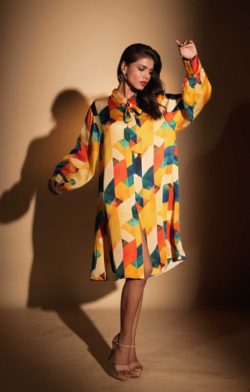 Printed Shirt Dress