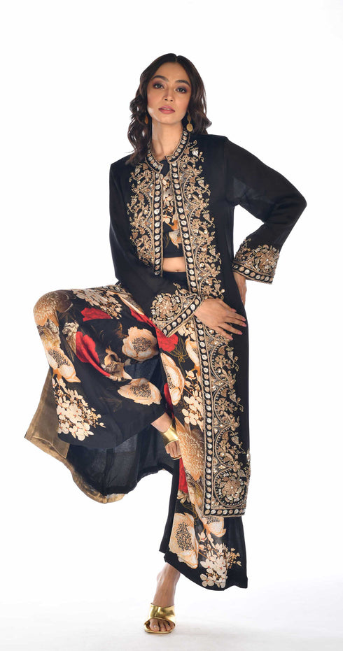 Embroidered Cape Set