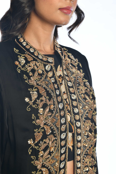 Embroidered Cape Set