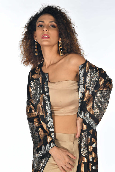 Embroidered Cape Set