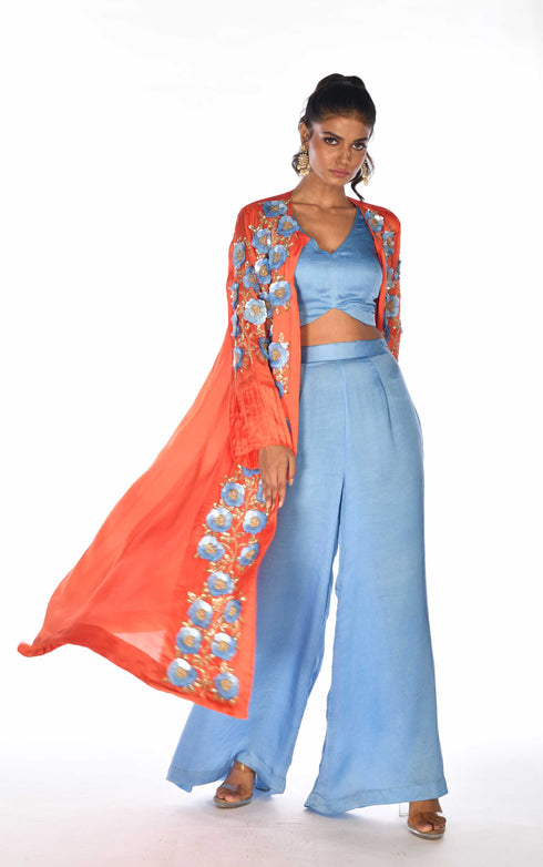 Embroidered Cape Set