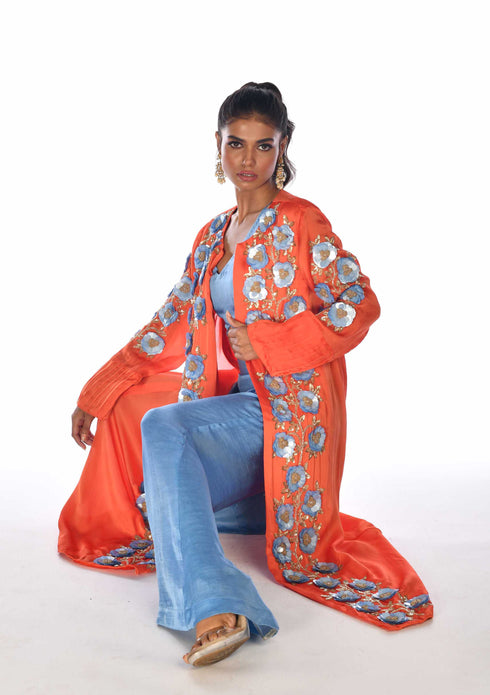 Embroidered Cape Set