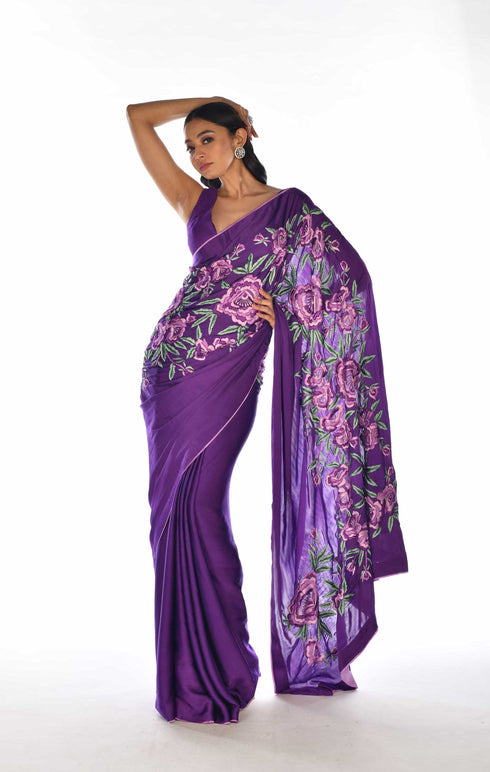 Thread Embroidered Saree