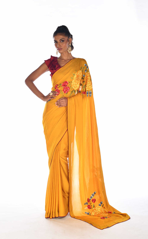Thread Embroidered Saree