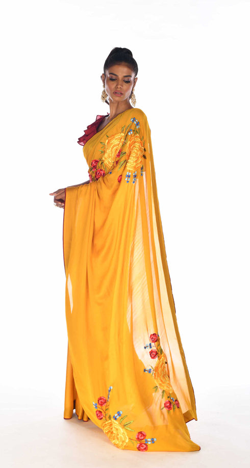 Thread Embroidered Saree