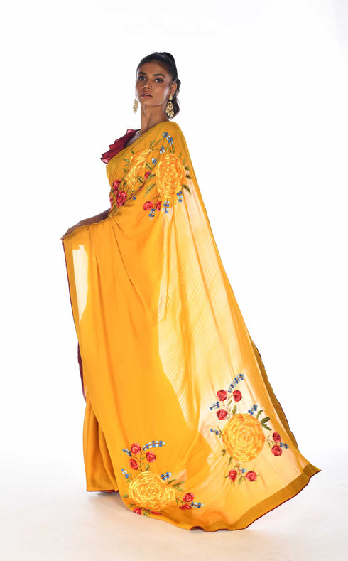 Thread Embroidered Saree