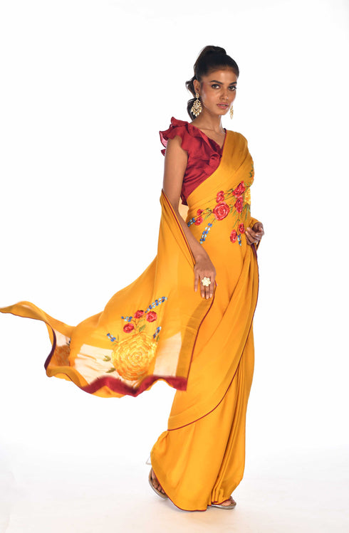 Thread Embroidered Saree