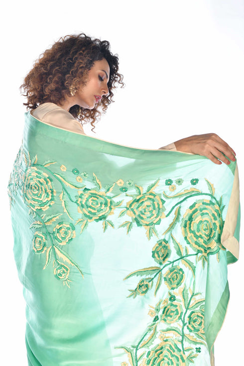 Thread Embroidered Saree