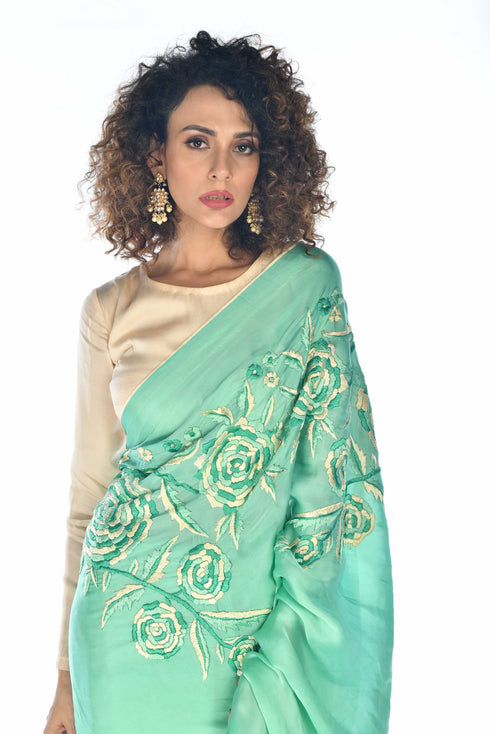 Thread Embroidered Saree