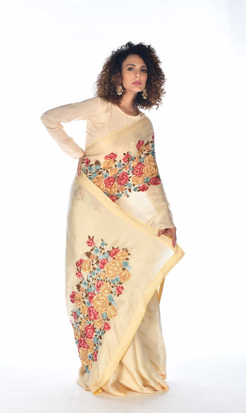 Thread Embroidered Saree