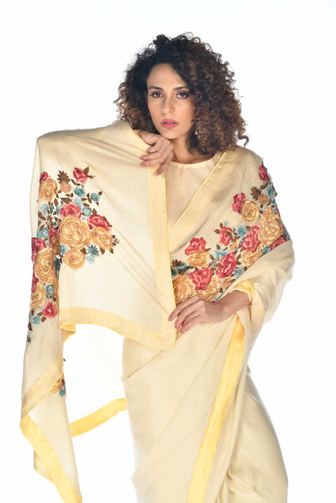 Thread Embroidered Saree