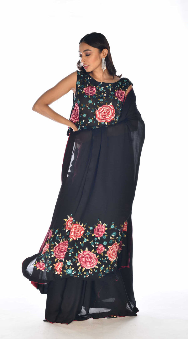 Thread Embroidered Saree