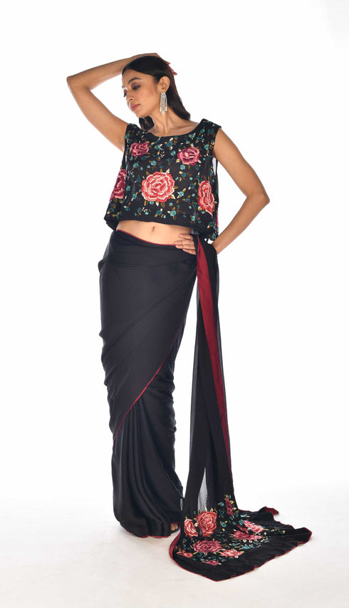 Thread Embroidered Saree