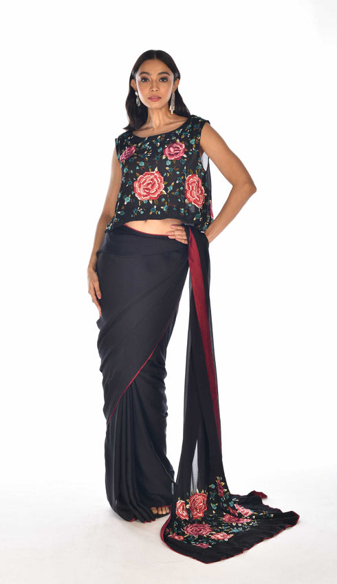 Thread Embroidered Saree