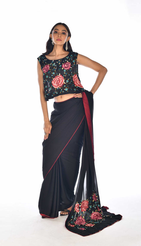 Thread Embroidered Saree