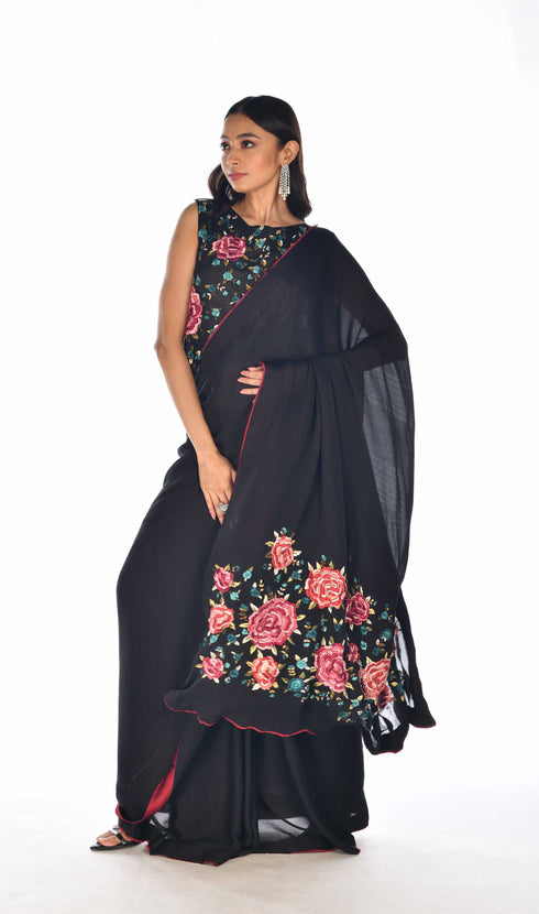 Thread Embroidered Saree