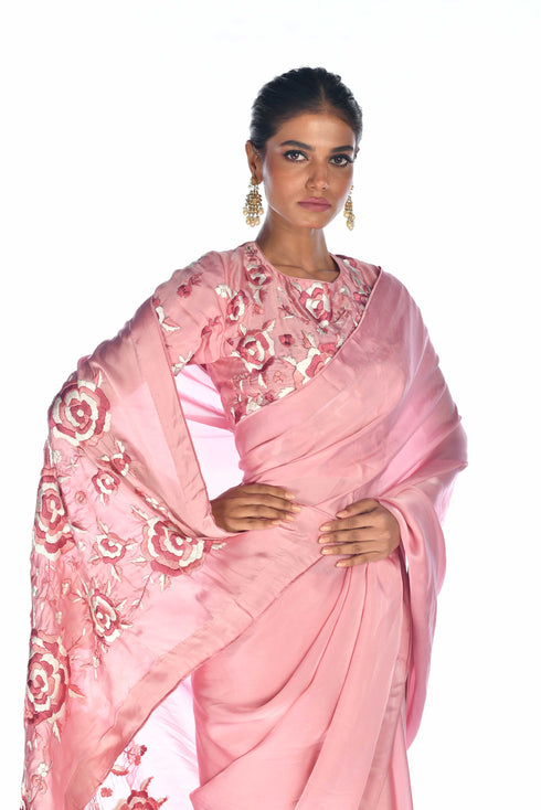 Thread Embroidered Saree