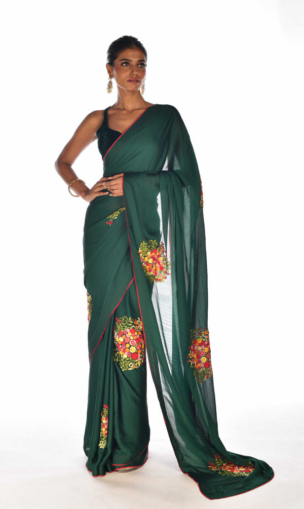Thread Embroidered Saree