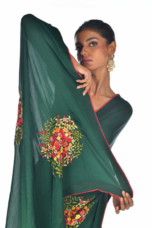 Thread Embroidered Saree