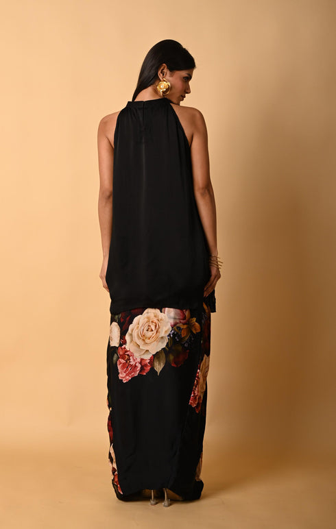 Printed Draped Skirt