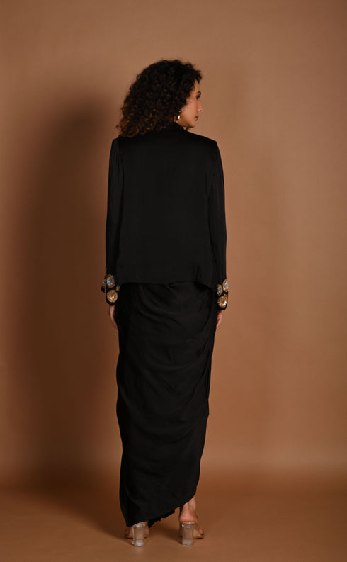 Jacket and draped skirt set