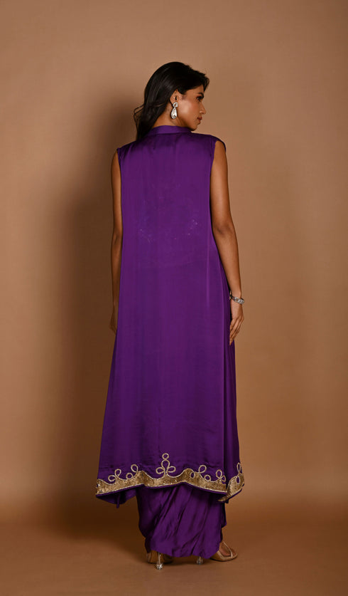 Jacket with draped skirt set